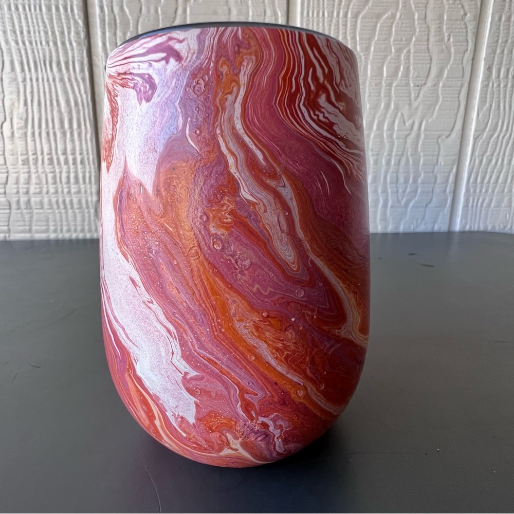 Hand Hydro Painted Wine Tumbler